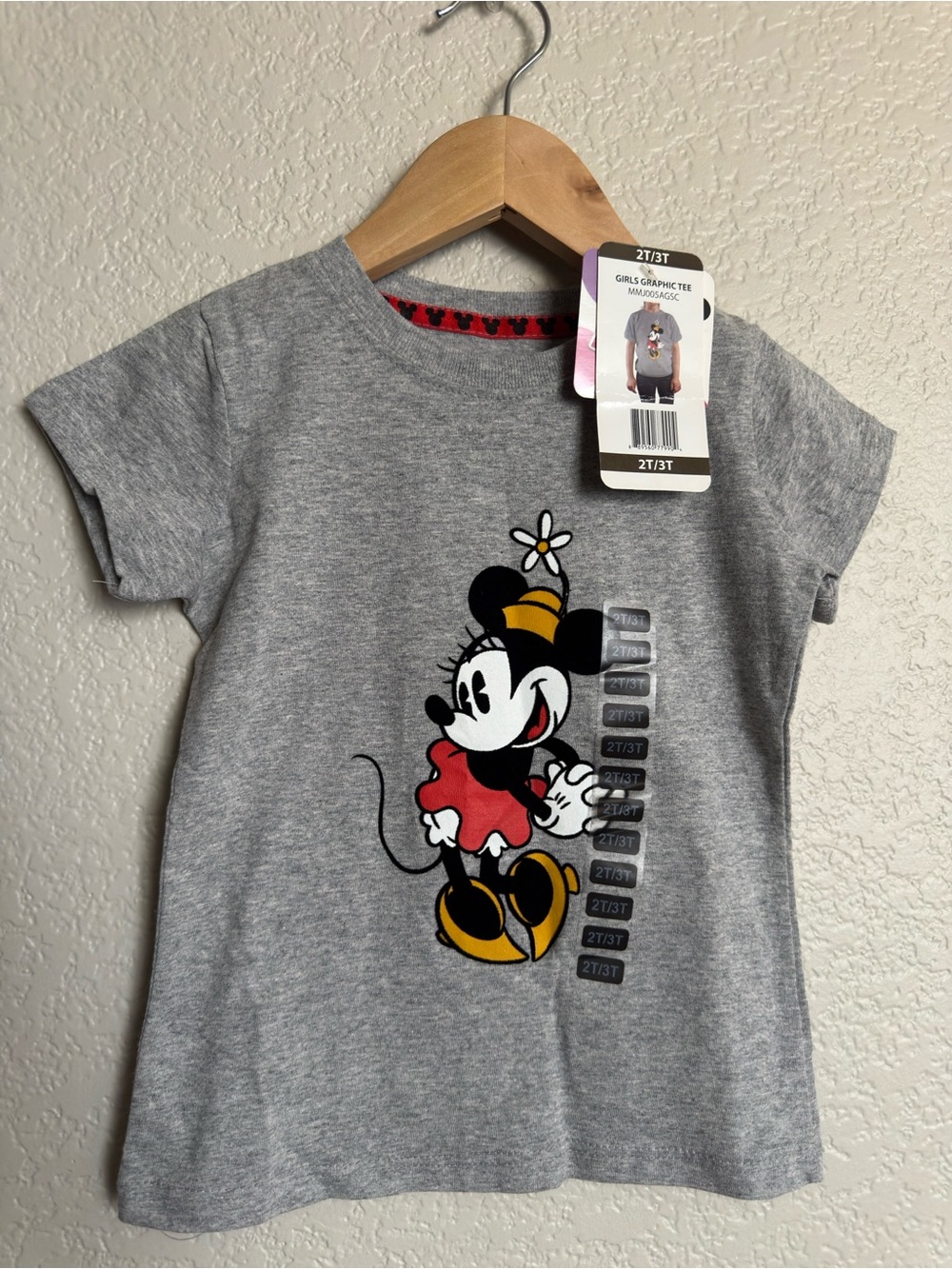 Disney Grey Minnie Mouse Graphic Tee with Red & Yellow Accents T/2-3